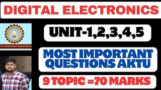 Digital Electronics Aktu Most Important Questions | Aktu Digital Electronics Btech 2nd Year Question