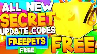 ALL 20 NEW *FREE SECRET PET* UPDATE CODES in BUBBLE GUM SIMULATOR CODES (Bubble Gum Simulator Codes)