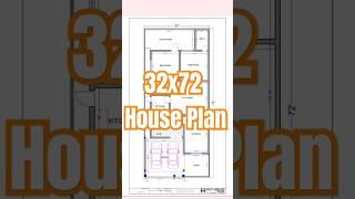 32x72 House Plan Design, 32 BY 72 Floor Plan #ytshorts #houseplan