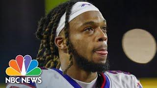 Damar Hamlin speaks with Bills teammates from hospital