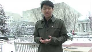 Business School Student Ike Patrick Yom gives a tour of the GWSB Campus