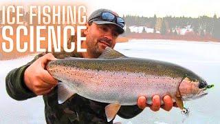 HOW TO CATCH MORE TROUT ICE FISHING CHALLENGE (I Fished HALF of the LAKE)