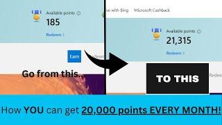 How to Get 20,000 Microsoft Rewards Points EVERY MONTH!