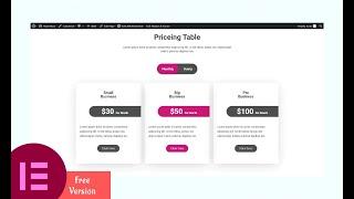 How to Design Pricing Table With Elementor Free | Anywhere Elementor