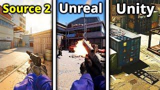 Все ВЕРСИИ CS:GO на Разных ДВИЖКАХ - SOURCE 2, Unreal Engine 4, Unity! Как Выглядят ксго?