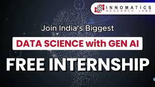 Innomatics is back with the Largest Free Data Science with a Generative AI Internship  #datascience