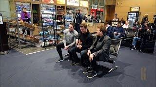 Frustrated, delayed passengers get a surprise by The Gentlemen Trio (GENTRI) in Kansas City Airport