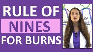 Rule of Nines for Burns in Adults Nursing NCLEX Lecture w/ Examples