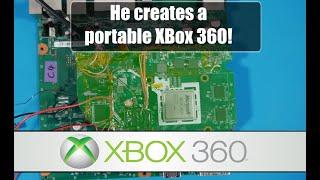 Modder cuts Xbox360 in half to make portable version