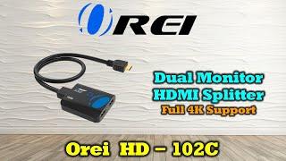 OREI HDMI Splitter Duplicator 1 in 2 Out - Ultra HD 4K @ 30Hz, 3D & Full HD 1080P Support for Xbox