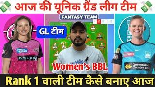 SS-W vs BH-W Dream11 Prediction ! Sydney Sixers Women vs Brisbane Heat Women Dream11 Team