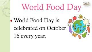 Essay on World Food Day | 10 Lines on World Food Day #food #worldfoodday #day #easytolearnandwrite