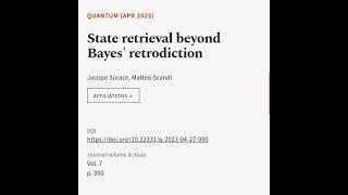 State retrieval beyond Bayes retrodiction | RTCL.TV