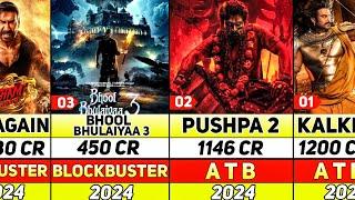 Top 50 HIGHEST GROSSING Indian Movies 2024 | Pushpa 2 | Singham Again | Bhool Bhulaiyaa 3