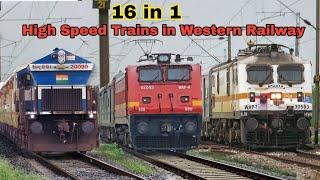 Dangerous 130kmph WAP7 Maharashtra SK+ Mumbai Rajdhani+Mahuva SF+DOUBLE DECKER attacks Kelve rd- IR