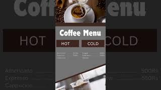 Coffee Menu design on Canva #coffee #design #menu #canva #tutorial