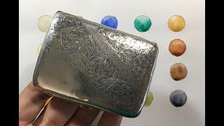 Antique silver palette hack with Daniel Smith watercolour sticks