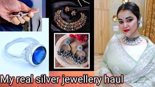 My real silver jewellery haul || Pooja choyal