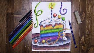 Pencil color rainbow cake - Virtual McArt