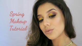 TALK-THROUGH: FULL FACE Yellow Eyeshadow w/ Glitter Makeup Tutorial | MarianneMMakeup