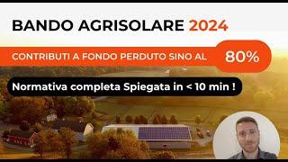 Bando Agrisolare 2024 - Normativa Completa Spiegata in 10 min