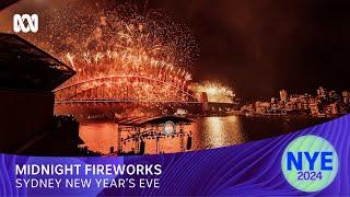 Sydney Midnight Fireworks | New Year's Eve 2024 | ABC iview