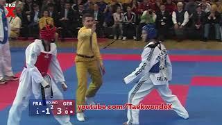 Taekwondo Euros 2006 Male Fly Weight Semi Final - Malik Mokdad (France) v Levent Tuncat (Germany)