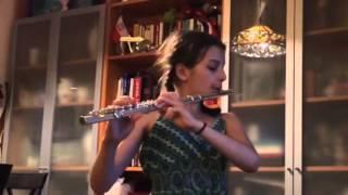 Julia playing flute (last song before return of the instrum