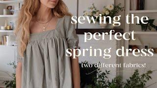 Sewing A Spring Birthday Dress in Two Different Fabrics