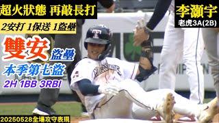 20250528李灝宇(老虎3A)2B全場｜單場雙安保送再盜壘！本季第七盜！狀態超級燙！