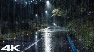 Deep Sleep Quickly with Heavy Rain at Rainy Night - Healing Sounds of Rain ASMR