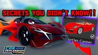 SECRETS YOU DIDN'T KNOW ABOUT IN Car dealership tycoon!! | Mird CDT