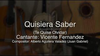 Quisiera Saber Te Quise Olvidar - Vicente Fernandez - Puro Mariachi Karaoke