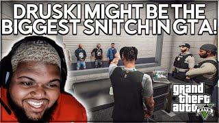 Druski Might be the BIGGEST SNITCH in GTA with Snitch Gang | GTA RP