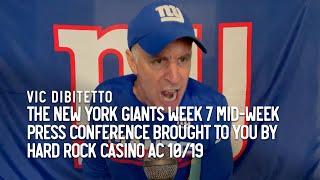 The New York Giants Week 7 Mid-Week Press Conference brought to you by Hard Rock Casino AC 10/19