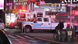 Suspect wanted after man set on fire in Times Square