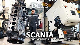 SCANIA DC13 PDE - 1.4 MILLION KM. ENGINE REPAIR. Subtitles