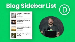 How To Show A List Of Recent Blog Posts In The Sidebar Area With The Divi Blog Module