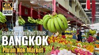 [BANGKOK] Phran Nok Market "Strolling Local Market & Many Delicious Foods"| Thailand [4K HDR]