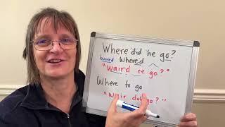 Fluent English speaking for phrases: Where did he go, Where to go