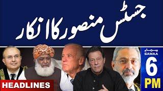 Samaa News Headlines 06 PM | Justice Mansoor Reply To Chief Justice Qazi Isa | 24 OCT 2024| SAMAA TV