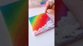 Acrylic Mini Canvas Painting of Rainbow  #shorts #art #painting #youtubeshorts