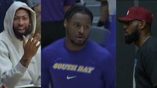 LeBron, AD and JJ attend Bronny James G League debut and scores first bucket 