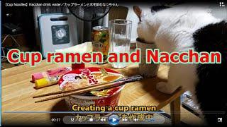 【Cup Noodles】Nacchan drink water／カップラーメンと水を飲むなっちゃん