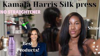 At Home Silk press routine as a straight hair natural with NO HEAT DAMAGE  | Natural Nadine