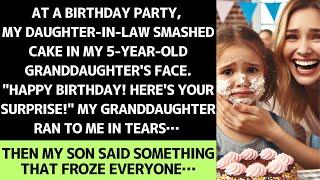 At My Granddaughter's Party, My Daughter-in-Law Smashed Cake in Her Face. Then My Son Spoke…