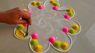 Easy Rangoli designs for beginners | Satisfying video | Sand art