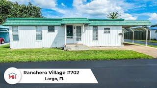 2 Bed 2 Bath Double Wide Florida Mobile Home For Sale Ranchero VIllage Lot 702 Largo FL