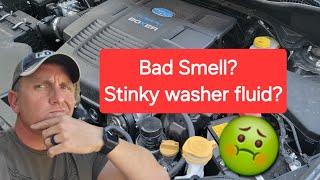 How to get rid of stinky washer fluid?  Bad odor in  the car?  Try this!