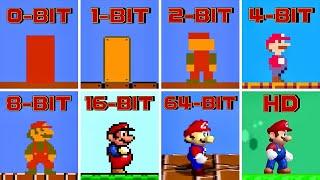 Super Mario Bros. 0-BIT vs 1-BIT vs 2-BIT vs 4-BIT vs 8-BIT vs 16-BIT vs 64-BIT vs HD